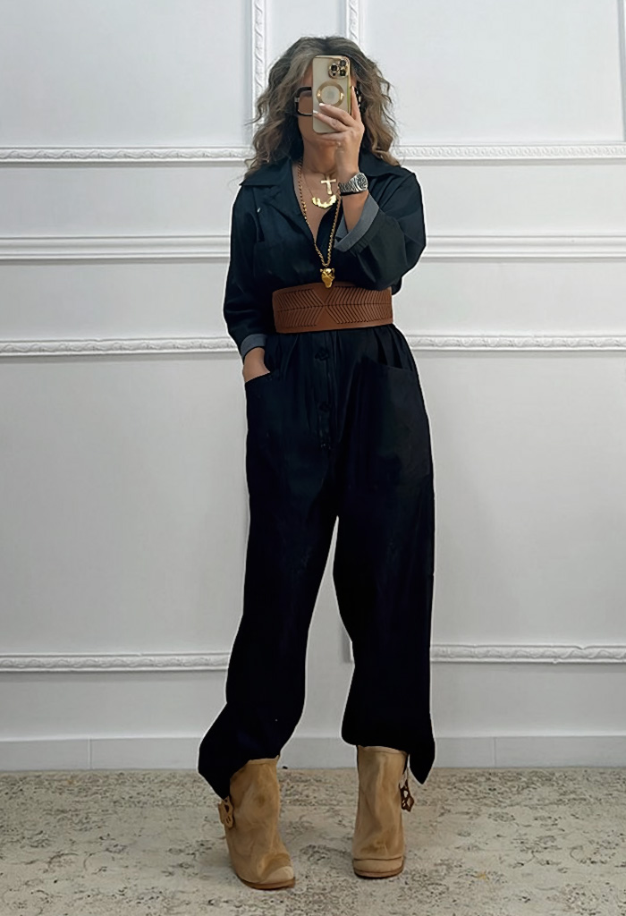 Ολόσωμη φόρμα σε super baggy γραμμή Ολόσωμη φόρμα σε super baggy γραμμή