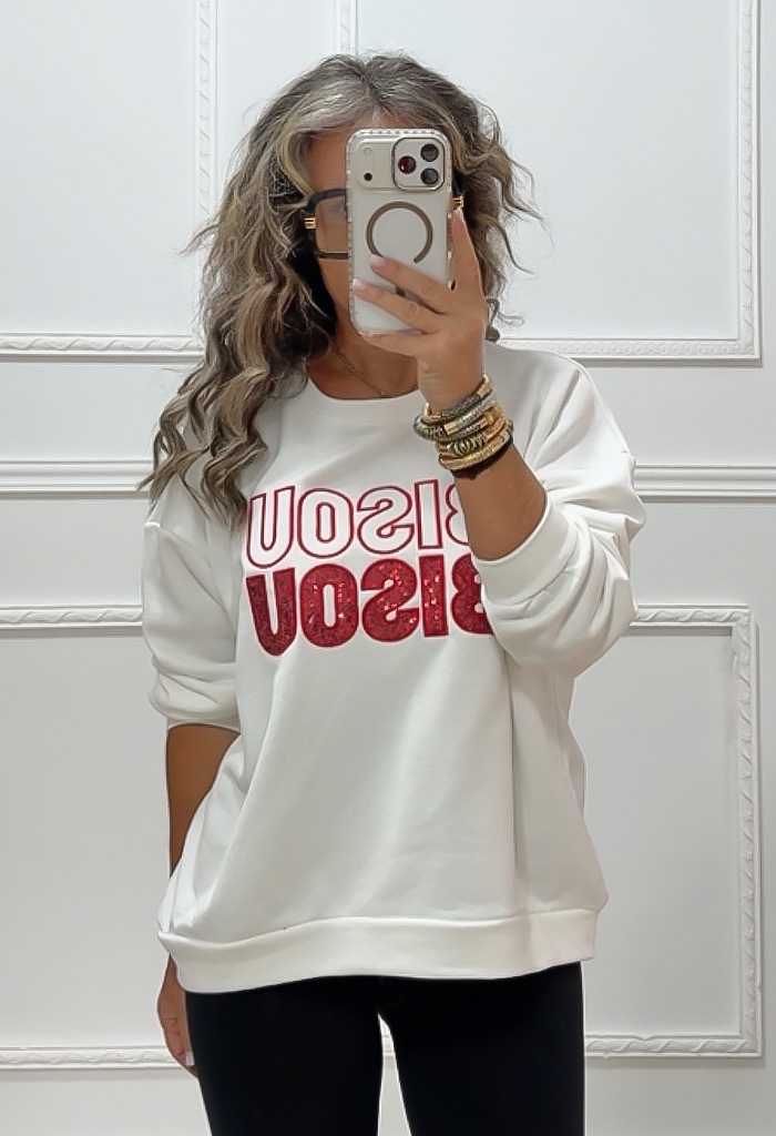 Φούτερ BISOU ECRU Φούτερ BISOU ECRU