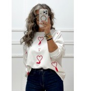 Φούτερ HEARTS ECRU Φούτερ HEARTS ECRU