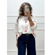 Φούτερ HEARTS ECRU Φούτερ HEARTS ECRU