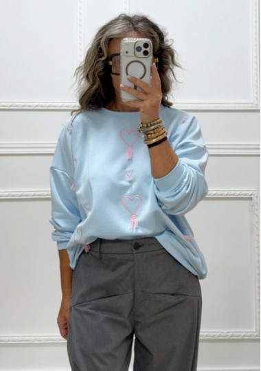 Φούτερ HEARTS BABY BLUE