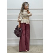 Wide leg τζιν παντελόνι μπορντό Wide leg τζιν παντελόνι μπορντό