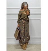 Oversized μπλουζάκι χακί Oversized μπλουζάκι χακί