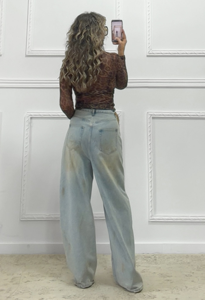 Ημιδιάφανη μπλούζα leopard print Ημιδιάφανη μπλούζα leopard print