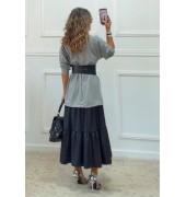 Φόρεμα σε συνδυασμό υφασμάτων Φόρεμα σε συνδυασμό υφασμάτων