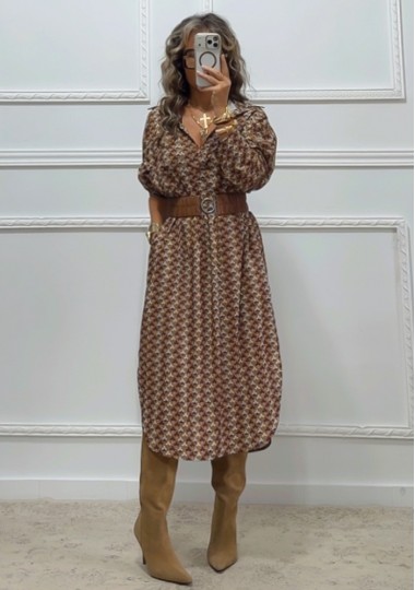 CINNAMON printed dress