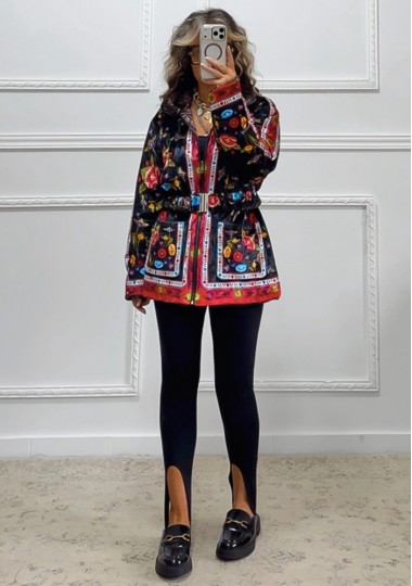 Double faced velvet puffer