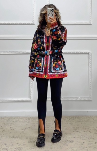 Double faced velvet puffer