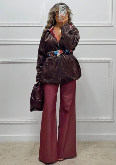 Double faced velvet puffer
