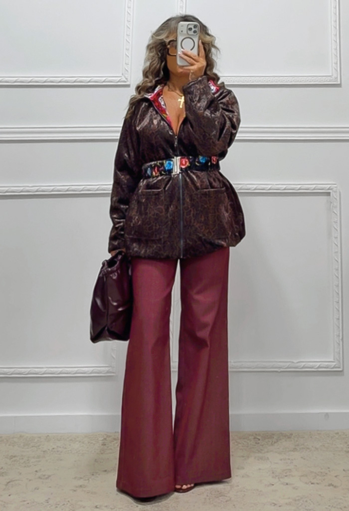 Double faced velvet puffer