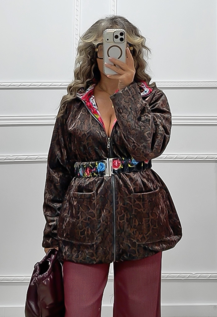 Double faced velvet puffer
