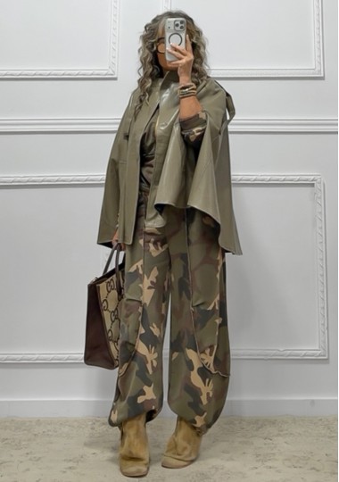 Eco leather κάπα-jacket