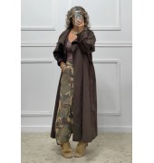 Oversized καμπαρντίνα καφέ Oversized καμπαρντίνα καφέ