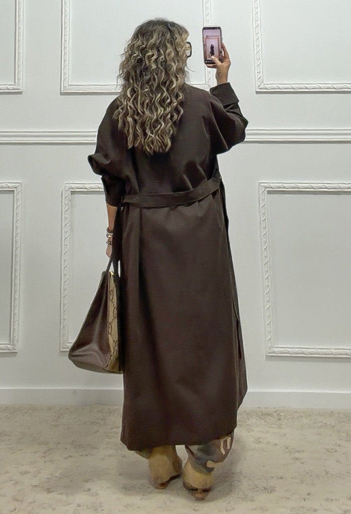 Oversized καμπαρντίνα καφέ Oversized καμπαρντίνα καφέ