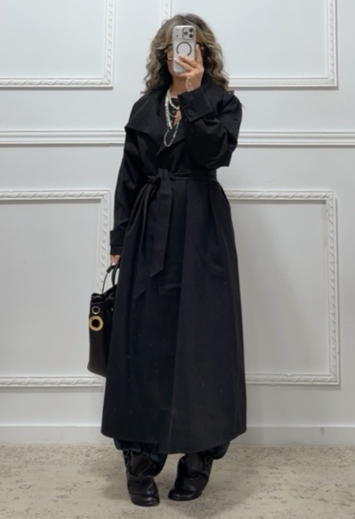 Oversized καμπαρντίνα μαύρη Oversized καμπαρντίνα μαύρη