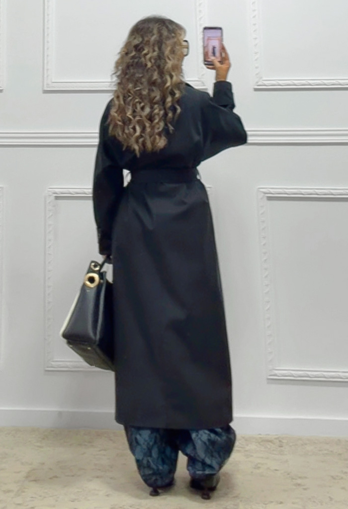 Oversized καμπαρντίνα μαύρη Oversized καμπαρντίνα μαύρη