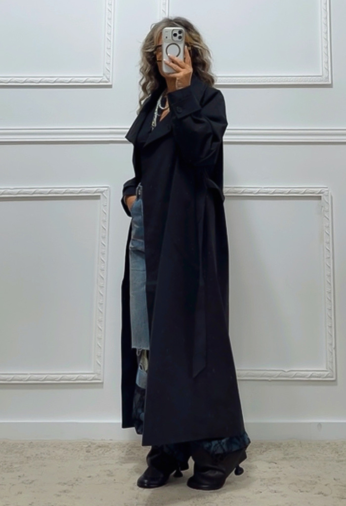 Oversized καμπαρντίνα μαύρη Oversized καμπαρντίνα μαύρη