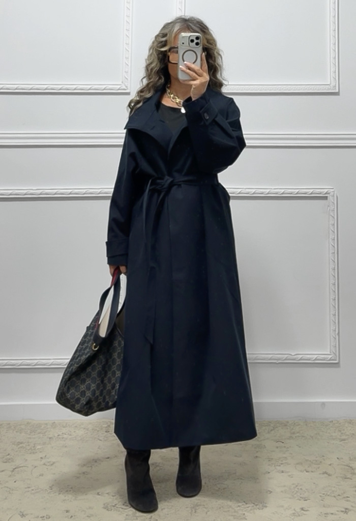 Oversized καμπαρντίνα μπλε Oversized καμπαρντίνα μπλε