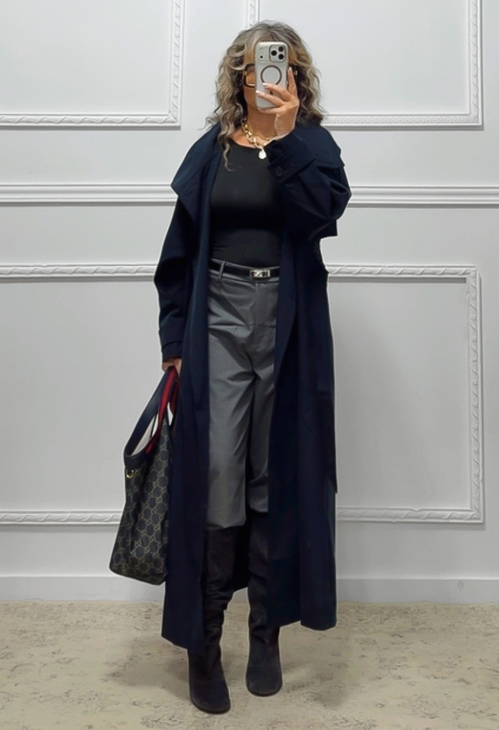 Oversized καμπαρντίνα μπλε Oversized καμπαρντίνα μπλε