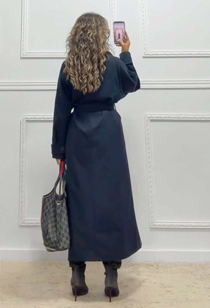 Oversized καμπαρντίνα μπλε Oversized καμπαρντίνα μπλε