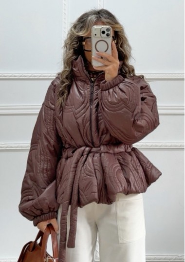 Καπιτονέ puffer καφέ