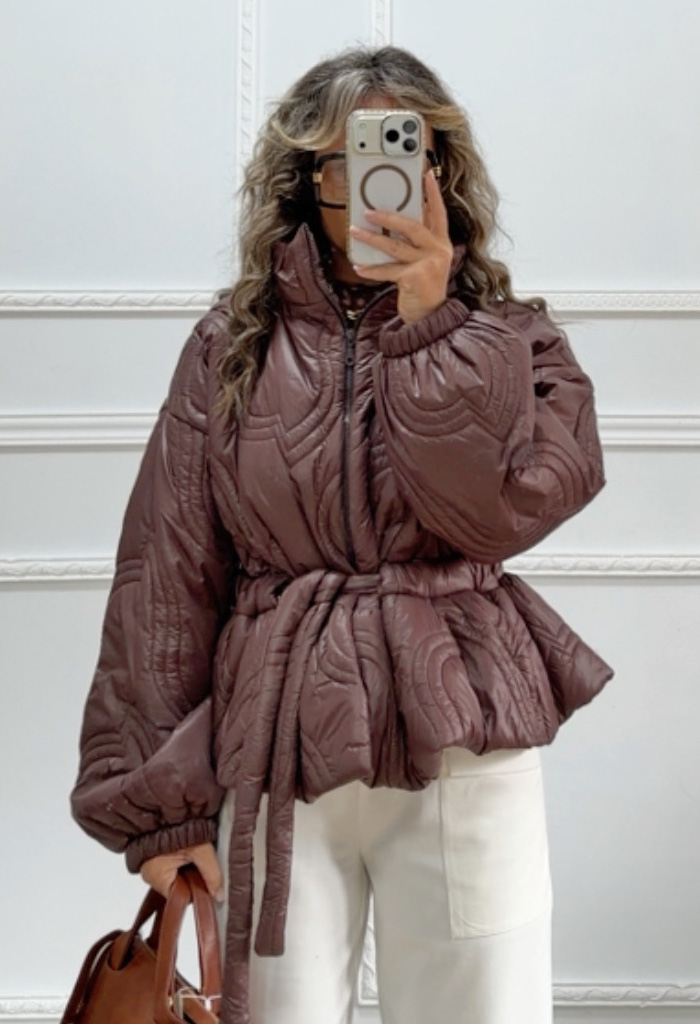 Καπιτονέ puffer καφέ Καπιτονέ puffer καφέ