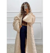 Μακρύ καπιτονέ παλτό εκρού Μακρύ καπιτονέ παλτό εκρού