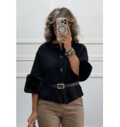 Πλεκτή ζακέτα μαύρη Πλεκτή ζακέτα μαύρη