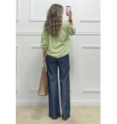 Wide leg τζιν παντελόνι μπλε