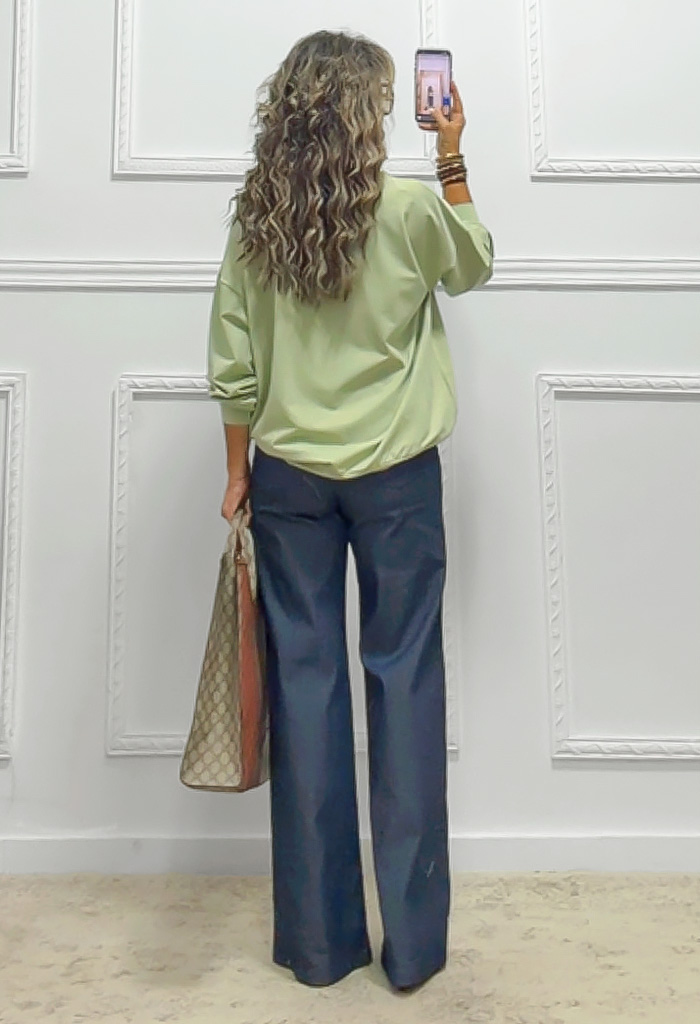 Wide leg τζιν παντελόνι μπλε