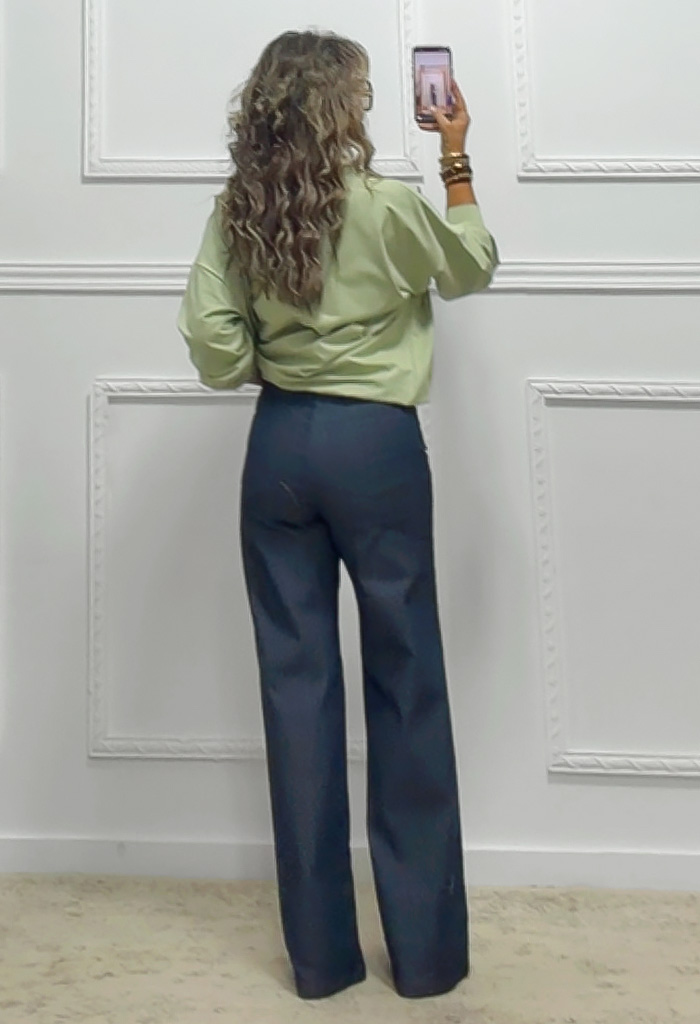 Wide leg τζιν παντελόνι μπλε