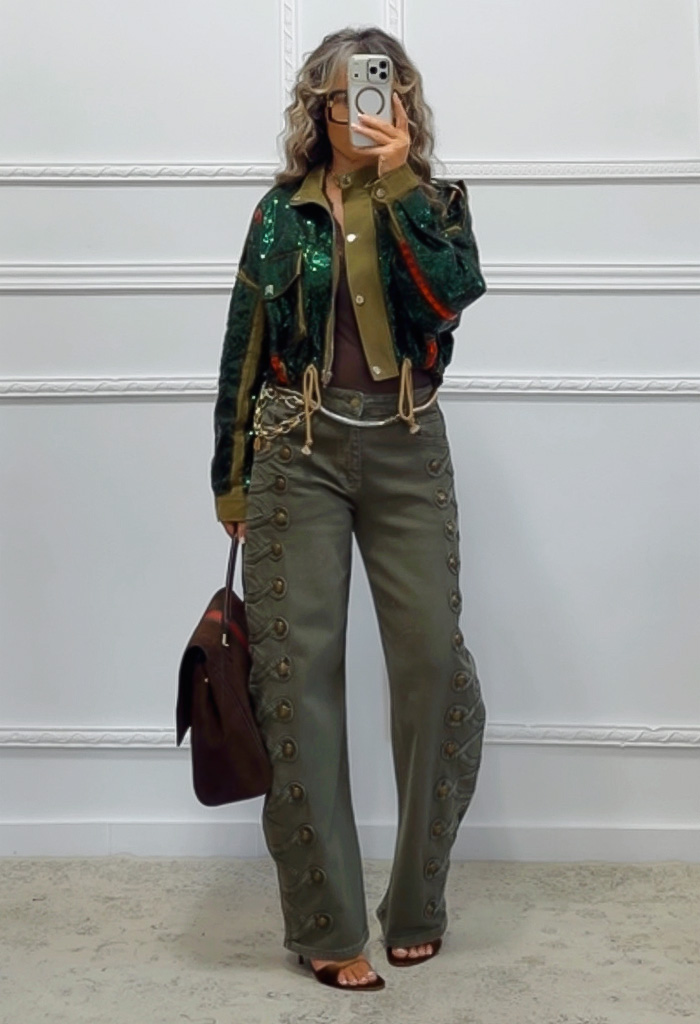 Cropped jacket με παγιέτες Cropped jacket με παγιέτες