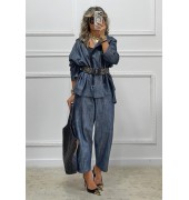 Denim σετ παντελόνι-jacket