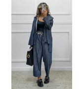 Denim σετ παντελόνι-jacket