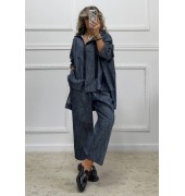 Denim σετ παντελόνι-jacket