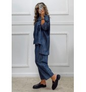 Denim σετ παντελόνι-jacket
