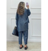 Denim σετ παντελόνι-jacket