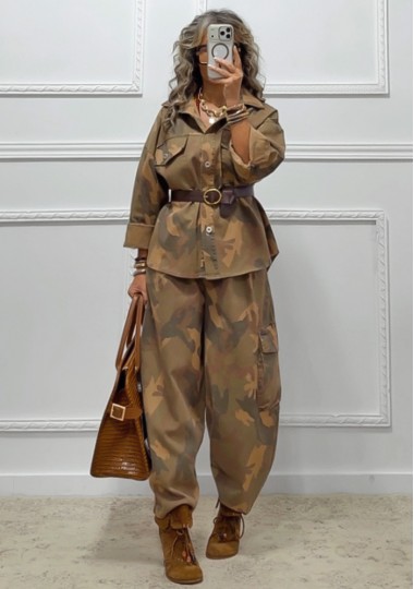 Παντελόνι army print