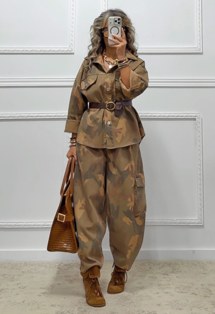 Denim πανωφόρι army print Denim πανωφόρι army print