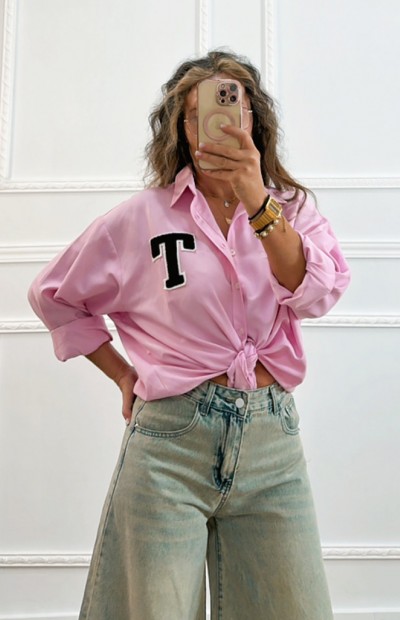 Κολεγιακό πουκάμισο ροζ