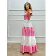 Μακρύ φόρεμα κιπούρ με καρό