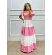 Μακρύ φόρεμα κιπούρ με καρό