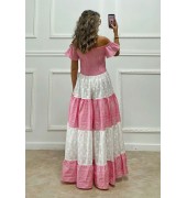 Μακρύ φόρεμα κιπούρ με καρό