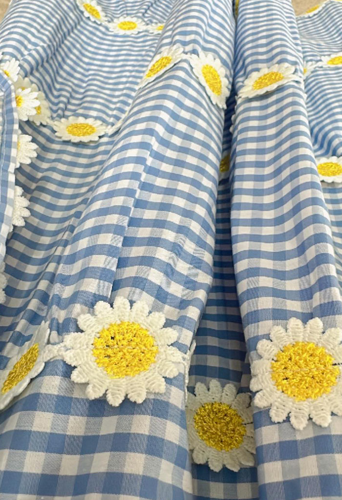 Καρό off-shoulder φόρεμα