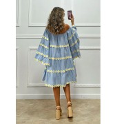 Καρό off-shoulder φόρεμα