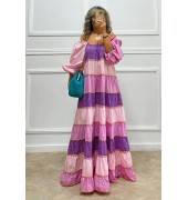 Maxi patchwork φόρεμα