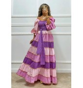 Maxi patchwork φόρεμα