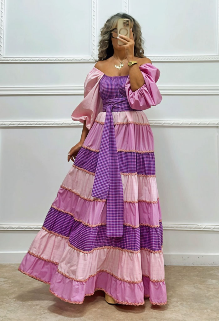 Maxi patchwork φόρεμα