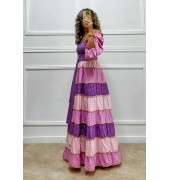 Maxi patchwork φόρεμα