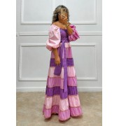 Maxi patchwork φόρεμα